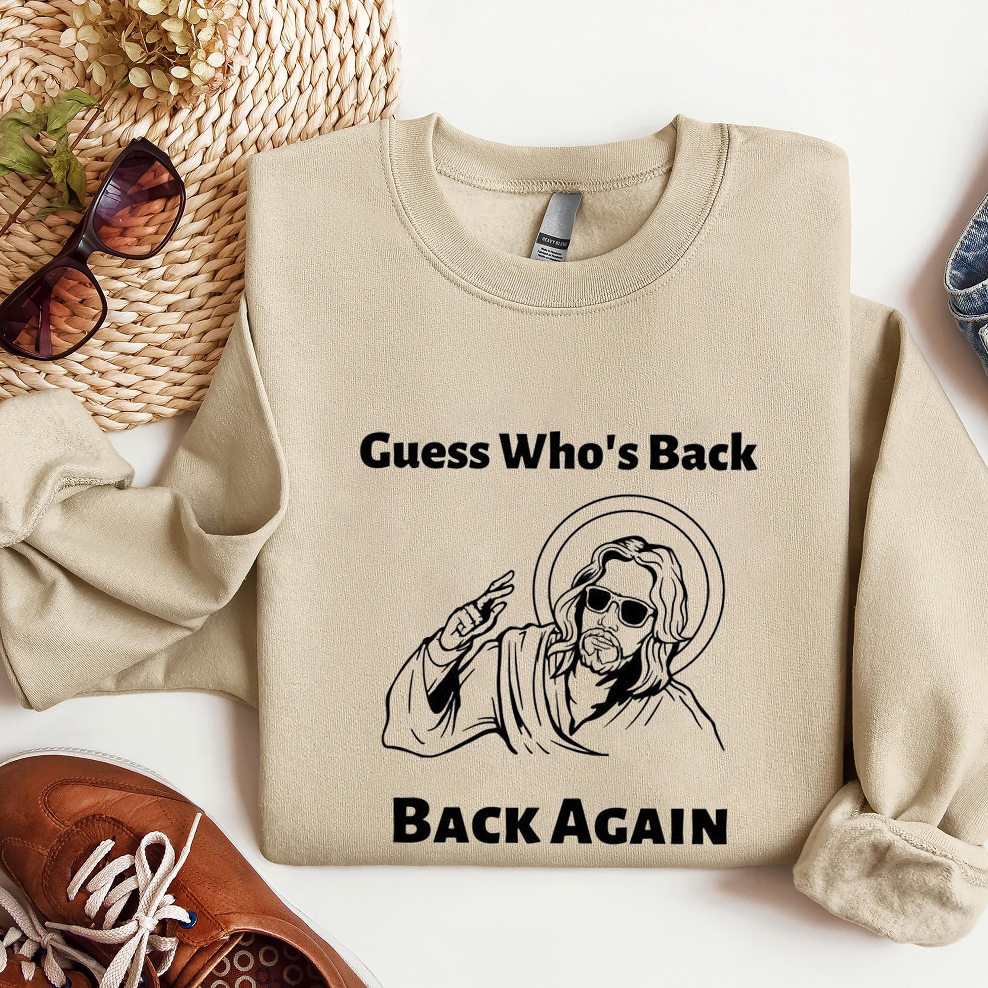 Funny Easter Jesus Shirt, Guess Who's Back Back Again T-shirt, Jesus Easter Sweatshirt, Christian Easter Gift, Easter Church Group Shirt. ILAF51